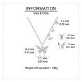 wholesale 925 Sterling Silver Elegant Moissanite Butterfly Necklace With Triple Charm Design-0-3