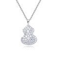 wholesale 925 Sterling Silver Elegant Gourd-shaped Moissanite Pendant Necklace-0-0