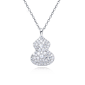 wholesale 925 Sterling Silver Elegant Gourd-shaped Moissanite Pendant Necklace-0-5