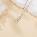 wholesale 925 Sterling Silver Elegant Four-moissanite Pendant Necklace In Sterling Silver-0-1