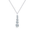 wholesale 925 Sterling Silver Elegant Four-moissanite Pendant Necklace In Sterling Silver-0-0