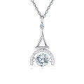 wholesale 925 Sterling Silver Elegant Moissanite Horseshoe Pendant Necklace In Plated with White Gold-0-0