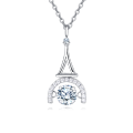 wholesale 925 Sterling Silver Elegant Moissanite Horseshoe Pendant Necklace In Plated with White Gold-0-4