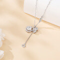 wholesale 925 Sterling Silver Elegant Moissanite Butterfly Necklace With Sparkling Gemstone Pendant-0-1