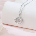 wholesale 925 Sterling Silver Elegant Dolphin Tail Moissanite Necklace With Silver Chain Pendant-0-4