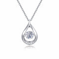 wholesale 925 Sterling Silver Elegant Teardrop Moissanite Pendant Necklace With Sparkling Accents-0-0