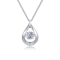 wholesale 925 Sterling Silver Elegant Teardrop Moissanite Pendant Necklace With Sparkling Accents-0-5