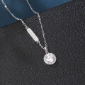wholesale 925 Sterling Silver Elegant Sterling Silver Zircon Halo Pendant Necklace For Women-0-1