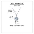 wholesale 925 Sterling Silver Elegant Sterling Silver Zircon Halo Pendant Necklace For Women-0-3