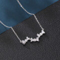 wholesale 925 Sterling Silver Elegant Silver Zircon Wave Necklace-0-1
