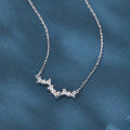 wholesale 925 Sterling Silver Elegant Silver Zircon Wave Necklace-0-4
