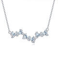 wholesale 925 Sterling Silver Elegant Silver Zircon Wave Necklace-0-0