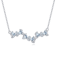 wholesale 925 Sterling Silver Elegant Silver Zircon Wave Necklace-0-5