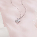 wholesale 925 Sterling Silver Radiant Cut Zircon Star Accent Necklace In Sterling Silver-0-1