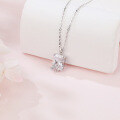 wholesale 925 Sterling Silver Radiant Cut Zircon Star Accent Necklace In Sterling Silver-0-4