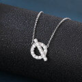 wholesale 925 Sterling Silver Elegant Silver Zircon-studded Initial Q Pendant Necklace-0-4