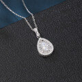 wholesale 925 Sterling Silver Elegant Teardrop Zircon Pendant Necklace With Sparkling Solitaire Halo Design-0-1