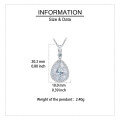 wholesale 925 Sterling Silver Elegant Teardrop Zircon Pendant Necklace With Sparkling Solitaire Halo Design-0-3