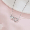 wholesale 925 Sterling Silver Elegant Double Heart Zircon Necklace In Sterling Silver-0-1