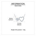 wholesale 925 Sterling Silver Elegant Double Heart Zircon Necklace In Sterling Silver-0-3
