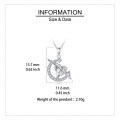 wholesale 925 Sterling Silver Eternal Love Zircon Heart & Crescent Moon Silver Necklace-0-3
