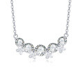 wholesale 925 Sterling Silver Elegant Zircon Necklace With Butterfly Accents On Delicate Silver Chain – Timeless Beauty-0-0