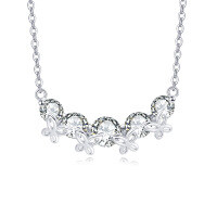 wholesale 925 Sterling Silver Elegant Zircon Necklace With Butterfly Accents On Delicate Silver Chain – Timeless Beauty-