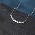 wholesale 925 Sterling Silver Elegant Silver Zircon Necklace With Heart-shaped Centerpiece-0-4