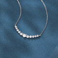 wholesale 925 Sterling Silver Elegant Silver Zircon Necklace With Heart-shaped Centerpiece-0-1