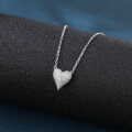 wholesale 925 Sterling Silver Elegant Zircon Heart Pendant Necklace-0-4