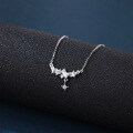 wholesale 925 Sterling Silver Elegant Starburst Necklace With Sparkling Celestial Charm And Delicate Chain Links-0-4