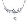 wholesale 925 Sterling Silver Elegant Starburst Necklace With Sparkling Celestial Charm And Delicate Chain Links-0-0