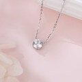 wholesale 925 Sterling Silver Elegant Solitaire Zircon Necklace With Six-prong Setting-0-1