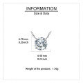 wholesale 925 Sterling Silver Elegant Solitaire Zircon Necklace With Six-prong Setting-0-3
