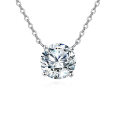 wholesale 925 Sterling Silver Elegant Solitaire Zircon Necklace With Six-prong Setting-0-5