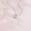 wholesale 925 Sterling Silver Elegant Solitaire Zircon Pendant Necklace In Plated with White Gold-0-4