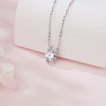 wholesale 925 Sterling Silver Elegant Solitaire Zircon Pendant Necklace In Plated with White Gold-0-1