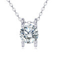 wholesale 925 Sterling Silver Elegant Solitaire Zircon Pendant Necklace In Plated with White Gold-0-0