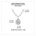 wholesale 925 Sterling Silver Elegant Teardrop Zircon Pendant Necklace With Sparkling Accents-0-3
