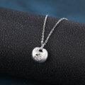 wholesale 925 Sterling Silver Sterling Silver Round Pendant Necklace With Engraved Chinese Character-0-4