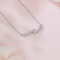 wholesale 925 Sterling Silver Elegant Silver Zircon Smile Wave Pendant Necklace-0-1