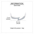 wholesale 925 Sterling Silver Elegant Silver Zircon Smile Wave Pendant Necklace-0-3