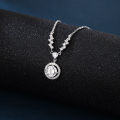 wholesale 925 Sterling Silver Elegant Zircon Halo Necklace: Timeless Luxury With Sparkling Accents-0-5