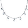 wholesale 925 Sterling Silver Elegant Asymmetrical Zircon Necklace-0-0