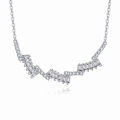 wholesale 925 Sterling Silver Elegant Zigzag Zircon Necklace With Baguette And Round Cut Gems-0-0