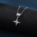 wholesale 925 Sterling Silver Elegant Zircon Star Pendant Necklace With Sparkling Celestial Charm-0-4