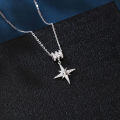 wholesale 925 Sterling Silver Elegant Zircon Star Pendant Necklace With Sparkling Celestial Charm-0-1