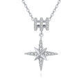 wholesale 925 Sterling Silver Elegant Zircon Star Pendant Necklace With Sparkling Celestial Charm-0-0