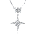 wholesale 925 Sterling Silver Elegant Zircon Star Pendant Necklace With Sparkling Celestial Charm-0-5