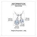 wholesale 925 Sterling Silver Elegant Silver Zircon Pendant Necklace With Dual Charm Design-0-3